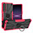 Silikon Hülle Handyhülle und Kunststoff Schutzhülle Hartschalen Tasche mit Magnetisch Fingerring Ständer JX1 für Sony Xperia 1 IV