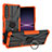 Silikon Hülle Handyhülle und Kunststoff Schutzhülle Hartschalen Tasche mit Magnetisch Fingerring Ständer JX1 für Sony Xperia 1 IV SO-51C Orange
