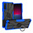 Silikon Hülle Handyhülle und Kunststoff Schutzhülle Hartschalen Tasche mit Magnetisch Fingerring Ständer JX1 für Sony Xperia 10 V Blau