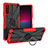 Silikon Hülle Handyhülle und Kunststoff Schutzhülle Hartschalen Tasche mit Magnetisch Fingerring Ständer JX1 für Sony Xperia 10 V Rot