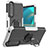 Silikon Hülle Handyhülle und Kunststoff Schutzhülle Hartschalen Tasche mit Magnetisch Fingerring Ständer JX1 für Sony Xperia 5 III