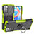Silikon Hülle Handyhülle und Kunststoff Schutzhülle Hartschalen Tasche mit Magnetisch Fingerring Ständer JX1 für Xiaomi Poco M4 Pro 5G