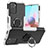 Silikon Hülle Handyhülle und Kunststoff Schutzhülle Hartschalen Tasche mit Magnetisch Fingerring Ständer JX1 für Xiaomi Poco M5S