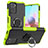 Silikon Hülle Handyhülle und Kunststoff Schutzhülle Hartschalen Tasche mit Magnetisch Fingerring Ständer JX1 für Xiaomi Poco M5S Grün