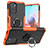 Silikon Hülle Handyhülle und Kunststoff Schutzhülle Hartschalen Tasche mit Magnetisch Fingerring Ständer JX1 für Xiaomi Poco M5S Orange
