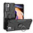 Silikon Hülle Handyhülle und Kunststoff Schutzhülle Hartschalen Tasche mit Magnetisch Fingerring Ständer JX1 für Xiaomi Poco X4 NFC Schwarz