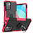Silikon Hülle Handyhülle und Kunststoff Schutzhülle Hartschalen Tasche mit Magnetisch Fingerring Ständer JX1 für Xiaomi Redmi 10 4G Pink