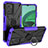 Silikon Hülle Handyhülle und Kunststoff Schutzhülle Hartschalen Tasche mit Magnetisch Fingerring Ständer JX1 für Xiaomi Redmi 10 5G Violett