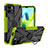 Silikon Hülle Handyhülle und Kunststoff Schutzhülle Hartschalen Tasche mit Magnetisch Fingerring Ständer JX1 für Xiaomi Redmi A1 Grün