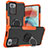 Silikon Hülle Handyhülle und Kunststoff Schutzhülle Hartschalen Tasche mit Magnetisch Fingerring Ständer JX1 für Xiaomi Redmi Note 10 Pro 5G Orange
