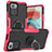 Silikon Hülle Handyhülle und Kunststoff Schutzhülle Hartschalen Tasche mit Magnetisch Fingerring Ständer JX1 für Xiaomi Redmi Note 10 Pro 5G Pink