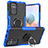 Silikon Hülle Handyhülle und Kunststoff Schutzhülle Hartschalen Tasche mit Magnetisch Fingerring Ständer JX1 für Xiaomi Redmi Note 10 Pro Max Blau