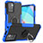 Silikon Hülle Handyhülle und Kunststoff Schutzhülle Hartschalen Tasche mit Magnetisch Fingerring Ständer JX1 für Xiaomi Redmi Note 11 4G (2021) Blau