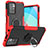Silikon Hülle Handyhülle und Kunststoff Schutzhülle Hartschalen Tasche mit Magnetisch Fingerring Ständer JX1 für Xiaomi Redmi Note 11 4G (2021) Rot