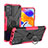 Silikon Hülle Handyhülle und Kunststoff Schutzhülle Hartschalen Tasche mit Magnetisch Fingerring Ständer JX1 für Xiaomi Redmi Note 11 Pro 5G Pink