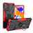 Silikon Hülle Handyhülle und Kunststoff Schutzhülle Hartschalen Tasche mit Magnetisch Fingerring Ständer JX1 für Xiaomi Redmi Note 11 Pro 5G Rot