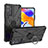 Silikon Hülle Handyhülle und Kunststoff Schutzhülle Hartschalen Tasche mit Magnetisch Fingerring Ständer JX1 für Xiaomi Redmi Note 11 Pro 5G Schwarz