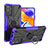 Silikon Hülle Handyhülle und Kunststoff Schutzhülle Hartschalen Tasche mit Magnetisch Fingerring Ständer JX1 für Xiaomi Redmi Note 11 Pro 5G Violett
