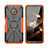 Silikon Hülle Handyhülle und Kunststoff Schutzhülle Hartschalen Tasche mit Magnetisch Fingerring Ständer JX2 für Nokia G300 5G Orange