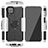 Silikon Hülle Handyhülle und Kunststoff Schutzhülle Hartschalen Tasche mit Magnetisch Fingerring Ständer JX2 für Samsung Galaxy A12