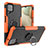 Silikon Hülle Handyhülle und Kunststoff Schutzhülle Hartschalen Tasche mit Magnetisch Fingerring Ständer JX2 für Samsung Galaxy A12 Nacho Orange