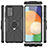 Silikon Hülle Handyhülle und Kunststoff Schutzhülle Hartschalen Tasche mit Magnetisch Fingerring Ständer JX2 für Samsung Galaxy A72 4G