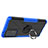 Silikon Hülle Handyhülle und Kunststoff Schutzhülle Hartschalen Tasche mit Magnetisch Fingerring Ständer JX2 für Samsung Galaxy A72 4G Blau
