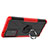 Silikon Hülle Handyhülle und Kunststoff Schutzhülle Hartschalen Tasche mit Magnetisch Fingerring Ständer JX2 für Samsung Galaxy A72 4G Rot