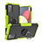 Silikon Hülle Handyhülle und Kunststoff Schutzhülle Hartschalen Tasche mit Magnetisch Fingerring Ständer JX2 für Samsung Galaxy F02S SM-E025F Grün