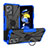 Silikon Hülle Handyhülle und Kunststoff Schutzhülle Hartschalen Tasche mit Magnetisch Fingerring Ständer JX2 für Xiaomi Poco X4 GT 5G Blau
