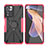 Silikon Hülle Handyhülle und Kunststoff Schutzhülle Hartschalen Tasche mit Magnetisch Fingerring Ständer JX2 für Xiaomi Poco X4 NFC Rot