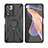 Silikon Hülle Handyhülle und Kunststoff Schutzhülle Hartschalen Tasche mit Magnetisch Fingerring Ständer JX2 für Xiaomi Redmi Note 11 Pro+ Plus 5G Schwarz