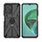 Silikon Hülle Handyhülle und Kunststoff Schutzhülle Hartschalen Tasche mit Magnetisch Fingerring Ständer JX2 für Xiaomi Redmi Note 11E 5G Schwarz