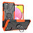 Silikon Hülle Handyhülle und Kunststoff Schutzhülle Hartschalen Tasche mit Magnetisch Fingerring Ständer JX3 für Samsung Galaxy A02s Orange