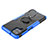 Silikon Hülle Handyhülle und Kunststoff Schutzhülle Hartschalen Tasche mit Magnetisch Fingerring Ständer JX3 für Samsung Galaxy A12 5G Blau