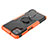 Silikon Hülle Handyhülle und Kunststoff Schutzhülle Hartschalen Tasche mit Magnetisch Fingerring Ständer JX3 für Samsung Galaxy A12 5G Orange