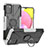 Silikon Hülle Handyhülle und Kunststoff Schutzhülle Hartschalen Tasche mit Magnetisch Fingerring Ständer JX3 für Samsung Galaxy F02S SM-E025F
