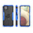 Silikon Hülle Handyhülle und Kunststoff Schutzhülle Hartschalen Tasche mit Magnetisch Fingerring Ständer JX3 für Samsung Galaxy M12