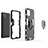 Silikon Hülle Handyhülle und Kunststoff Schutzhülle Hartschalen Tasche mit Magnetisch Fingerring Ständer KC1 für Vivo iQOO U3 5G