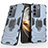 Silikon Hülle Handyhülle und Kunststoff Schutzhülle Hartschalen Tasche mit Magnetisch Fingerring Ständer KC1 für Vivo V27e 5G