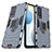 Silikon Hülle Handyhülle und Kunststoff Schutzhülle Hartschalen Tasche mit Magnetisch Fingerring Ständer KC1 für Vivo X60 Pro 5G