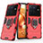 Silikon Hülle Handyhülle und Kunststoff Schutzhülle Hartschalen Tasche mit Magnetisch Fingerring Ständer KC1 für Vivo X80 Pro 5G