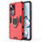 Silikon Hülle Handyhülle und Kunststoff Schutzhülle Hartschalen Tasche mit Magnetisch Fingerring Ständer KC1 für Xiaomi Mi 12T Pro 5G Rot