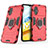 Silikon Hülle Handyhülle und Kunststoff Schutzhülle Hartschalen Tasche mit Magnetisch Fingerring Ständer KC1 für Xiaomi Poco M5 4G