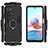 Silikon Hülle Handyhülle und Kunststoff Schutzhülle Hartschalen Tasche mit Magnetisch Fingerring Ständer KC1 für Xiaomi Poco M5S