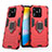 Silikon Hülle Handyhülle und Kunststoff Schutzhülle Hartschalen Tasche mit Magnetisch Fingerring Ständer KC1 für Xiaomi Redmi 10 Power