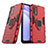 Silikon Hülle Handyhülle und Kunststoff Schutzhülle Hartschalen Tasche mit Magnetisch Fingerring Ständer KC1 für Xiaomi Redmi 9T 4G