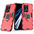 Silikon Hülle Handyhülle und Kunststoff Schutzhülle Hartschalen Tasche mit Magnetisch Fingerring Ständer KC2 für Oppo A18