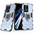 Silikon Hülle Handyhülle und Kunststoff Schutzhülle Hartschalen Tasche mit Magnetisch Fingerring Ständer KC2 für Oppo A18 Blau
