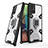 Silikon Hülle Handyhülle und Kunststoff Schutzhülle Hartschalen Tasche mit Magnetisch Fingerring Ständer KC3 für Samsung Galaxy A71 5G Weiß